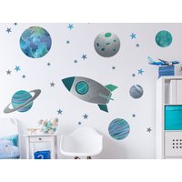Raketen - Und Planeten-Wandaufkleber, Weltraum-Wandaufkleber, Raketen-Wandaufkleber, Weltraum-Aufkleber Für Wände, Weltraum-Themenzimmer Raketen - Und Planeten-Wandaufkleber, Weltraum-Wandaufkleber, Raketen-Wandaufkleber, Weltraum-Aufkleber Für Wände, Weltraum-Themenzimmer von Stickerscape