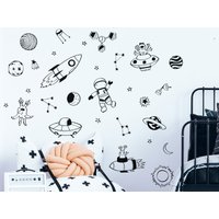 Space Doodles Wandaufkleber-Set, Weltraum-Wandaufkleber, Raketen-Wandaufkleber, Weltraum-Aufkleber Für Wände, Weltraum-Themenzimmer Space Doodles Wandaufkleber-Set, Weltraum-Wandaufkleber, Raketen-Wandaufkleber, Weltraum-Aufkleber Für Wände, Weltraum-Themenzimmer von Stickerscape