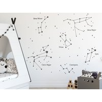Sternbild-Wandaufkleber, Nachthimmel-Wandaufkleber, Weltraum-Wandaufkleber, Stern-Wandaufkleber, Weltraum-Themen-Schlafzimmer von Stickerscape
