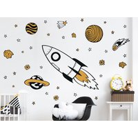 Wandaufkleber-Set „Rakete Und Sterne", Weltraum-Wandaufkleber, Raketen-Wandaufkleber, Weltraum-Aufkleber Für Wände, Weltraum-Themenzimmer Wandaufkleber-Set „Rakete Und Sterne", Weltraum-Wandaufkleber, Raketen-Wandaufkleber, Weltraum-Aufkleber Für Wände, Weltraum-Themenzimmer von Stickerscape