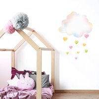 Wolke Mit Herzen Wandtattoo, Einhorn Regenbogenzimmer Deko, Zimmer Deko von Stickerscape