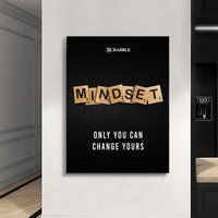 Mindset Leinwand Kunstdruck | Hochwertiger Druck Wohndekor Dekoration Canvas Ready Zum Aufhängen von StickershopUA