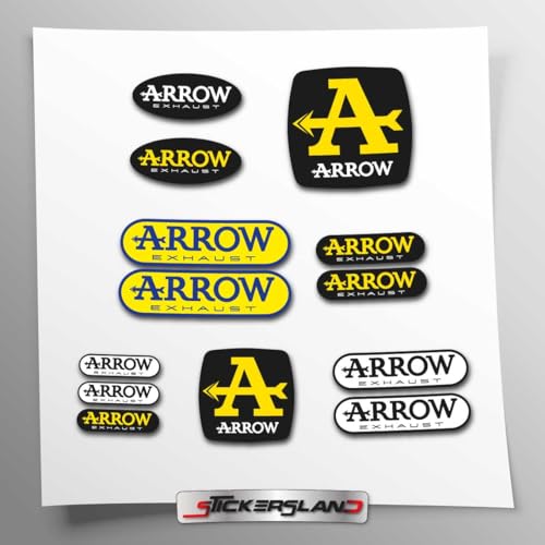 Aufkleber-Set kompatibel mit Arrow Sponsor Helm | Aufkleber für Motorrad Rahmen Verkleidung | Vinyl Aufkleber Einfache Anwendung UV-Druck | Stickersland® von Stickersland