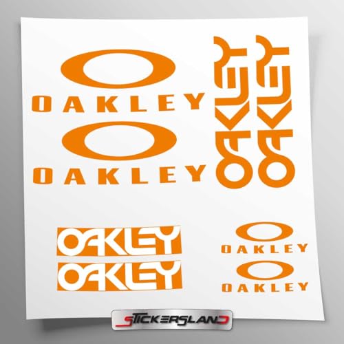 Stickersland® Aufkleber-Set kompatibel mit Rahmen MTB Mountainbike und Helm | Aufkleber-Aufkleber für Fahrrad mit Logos | Stickersland® – Oakle (Orange matt) von Stickersland