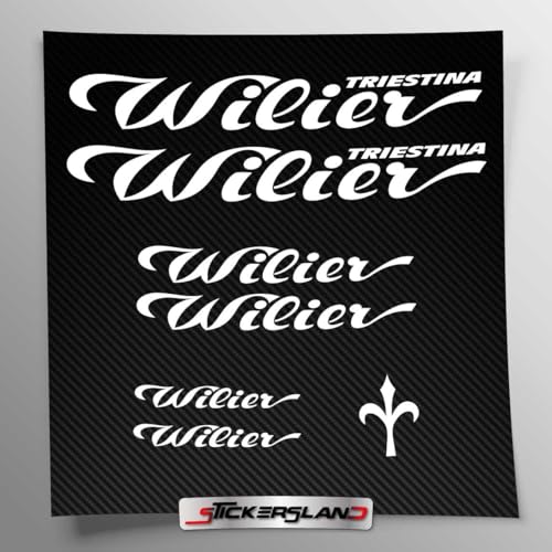 Stickersland® Aufkleber-Set kompatibel mit Rahmen Wilier MTB Mountainbike und Helm | Aufkleber-Aufkleber für Fahrrad Schriftzug Logos | Stickersland® (mattweiß) von Stickersland