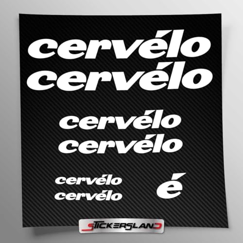 Stickersland® Aufkleber-Set kompatibel mit Rahmen von Cervelo, MTB und Helm | Aufkleber-Aufkleber mit Logos | Mattweiß von Stickersland