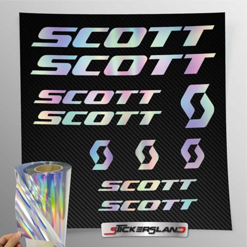 Stickersland - Aufkleber-Set kompatibel mit Rahmen MTB Mountainbike und Scott Holographic Laser Helm | Decals Aufkleber Aufkleber Fahrradaufkleber Schriftzug Logos Stickersland - Aufkleber-Set kompatibel mit Rahmen MTB Mountainbike und Scott Holographic Laser Helm | Decals Aufkleber Aufkleber Fahrradaufkleber Schriftzug Logos von Stickersland