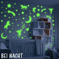 Leuchtaufkleber - Wandaufkleber, 165 Stück Einhorn-Design von Stickerzauber