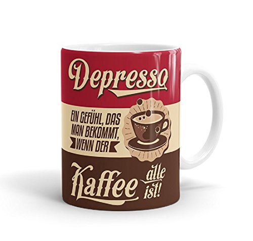 Kaffeebecher aus Keramik DEPRESSO 330ml Tasse Kaffeetasse Becher von Sticky Jam Kaffeebecher aus Keramik DEPRESSO 330ml Tasse Kaffeetasse Becher von Sticky Jam von Sticky Jam