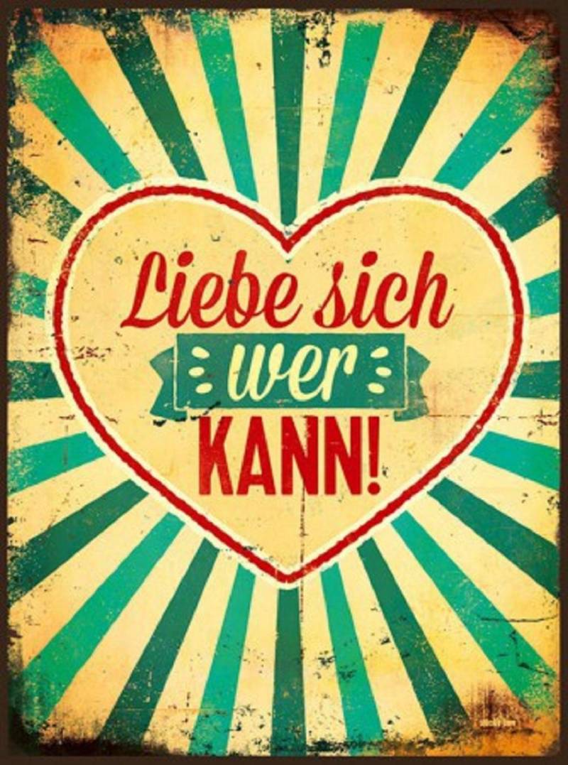 Sticky Jam Retro-Blechschild Liebe sich .. 50440521 von BTM GmbH i.G. (stickyjam)