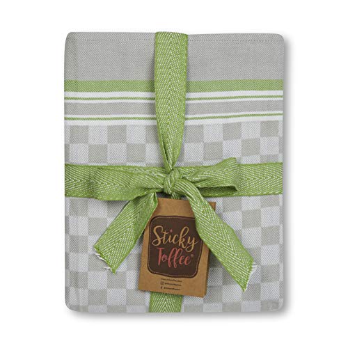 Sticky Toffee Woven 100% Baumwolle Küche Geschirrtücher | 5er Set | 45 x 70 cm | Würzige Limette | Saugfähige Restaurant Bar Glas Küchentücher von Sticky Toffee