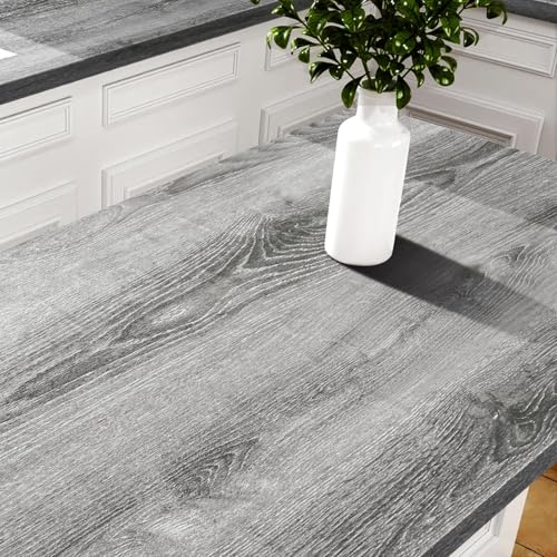 Stickyart Klebefolie Holzoptik Grau Holzfolie Selbstklebend 60cmX400cm Klebefolie Möbel Holzoptik Wasserdicht Folie Für Schränke Tische Abnehmbar Tapeten Holz Tapete Möbelfolie Selbstklebende Dick von Stickyart