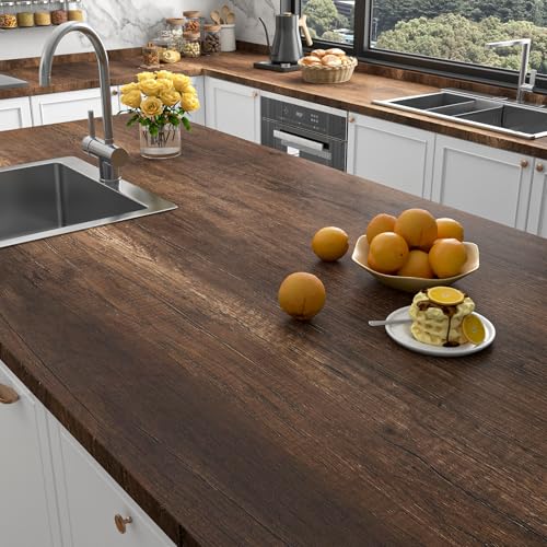 Stickyart Klebefolie Möbel Holzoptik Möbelfolie Selbstklebend Holzoptik Dunkelbraun 90cmX400cm Klebefolie Möbelaufkleber Holzfolie Selbstklebend Für Möbel Küchenfolie Braun Holzfolie von Stickyart