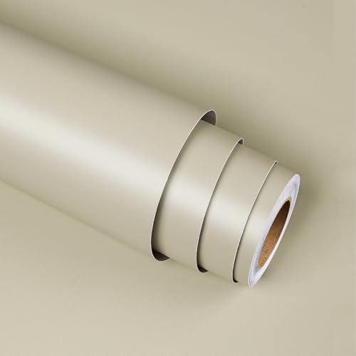 Stickyart Möbelfolie Selbstklebende Beige Folie für Möbel 60cmX400cm Küchenrückwand Selbstklebend Uni Farbe Wandfolie Abziehbar Leicht zu Reinigen für Küche Wohnzimmer Badezimmer Klebefolie Badezimmer von Stickyart