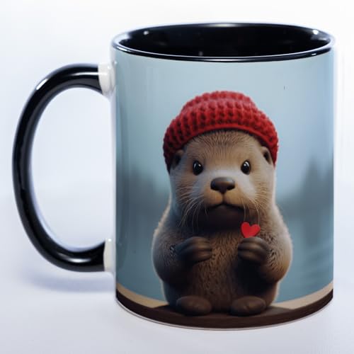 Stickyworld Exclusive Kaffeetasse Otter mit Spruch - 330ml Keramik (Motiv 2 There is no Otter like you) von Stickyworld