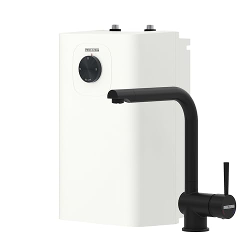 STIEBEL ELTRON Kleinspeicher SNU 5 Plus mit Wasserhahn matt-schwarz MAE-B (Armatur Küche), sehr kompakt, antitropf-/thermostop-Funktion, Untertischboiler 5 Liter Niederdruck mit Stecker, 2 kW, 208119 von Stiebel Eltron