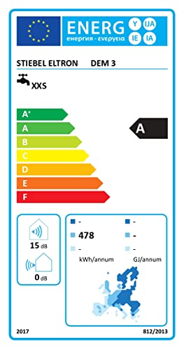 STIEBEL ELTRON elektronischer Mini Durchlauferhitzer DEM 3 nur fürs Handwaschbecken, 3,5 kW, mit Stecker, druckfest + drucklos, VDE geprüft, 231001 von Stiebel Eltron