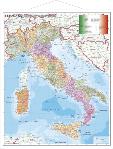 Italien Postleitzahlenkarte von Stiefel