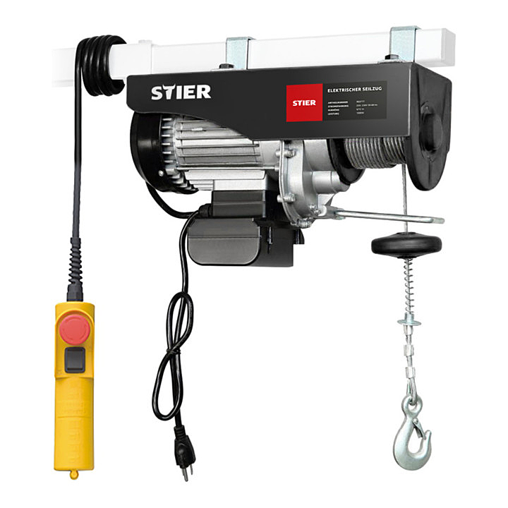 Elektrischer Seilzug Tragkraft 500kg Leistung 900 W Transport Hebetechnik B-Ware von Stier