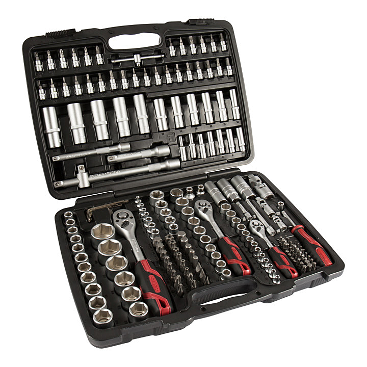 B-Ware Meister Steckschlüssel Satz 1/4'' 3/8'' 1/2'' 179 Teilig Werkzeug Zubehör Set von Stier