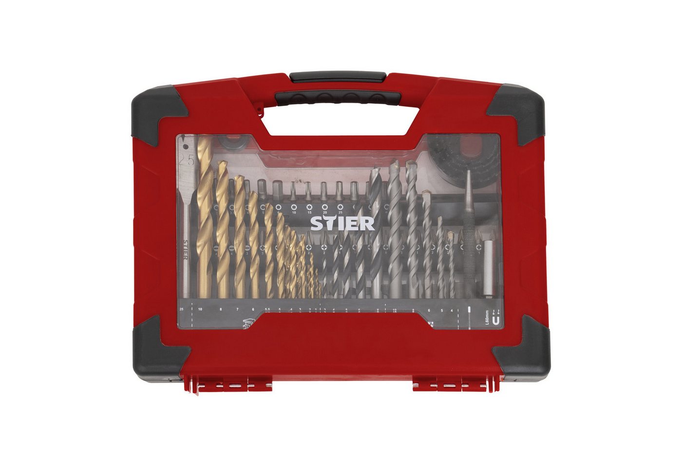 Stier Bit-Set STIER TiN-Bohrer-Set Säge-Set und Bit-Set 100-teilig Titaniumnitrid Ho von Stier