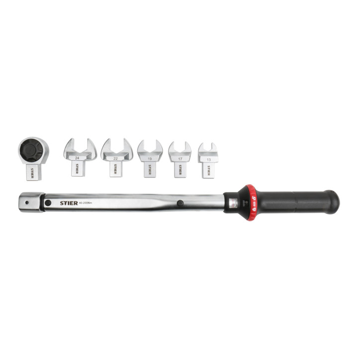 Stier Drehmomentschlüssel Multi+ Aufsteckwerkzeug Set Vierkant 7teilig 40 200 Nm  B-Ware von Stier