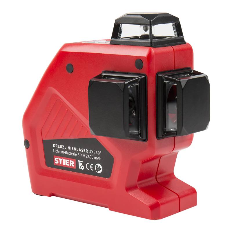 Stier Kreuzlinienlaser 3x360° Automatische Selbstnivellierung 1/4"  5/8" Gewinde B-Ware von Stier