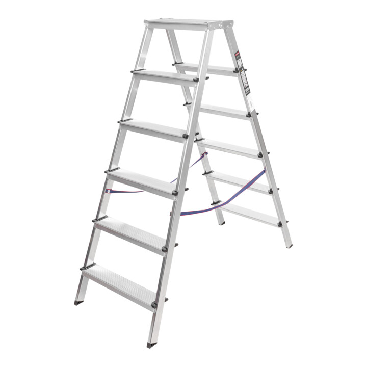 B-Ware Stier Stehleiter Trittleiter Leiter 2x6 Stufen Beidseitig Begehbar Fi 6 von Stier