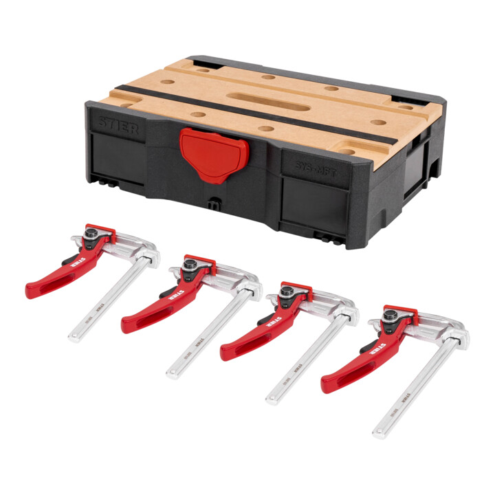 Stier Systainer Set Koffer Werkbank Black Edition Hebelzwinge Spannset 5teilig B-Ware von Stier