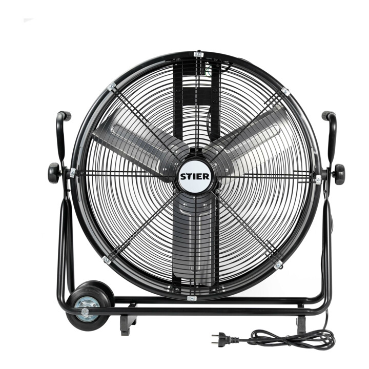 Stier Trommelventilator Ventilator Lüfter 330 W Fahrbar Aluminium Rotorblätter B-Ware von Stier