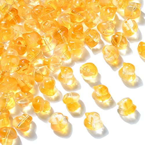 Stiesy 100Pcs Lampwork Duck Beads Little Ducks Glass Beads 3D Yellow Duck Beads Spacer Loose Beads for Jewelry DIY Handcraft Decor Accessories von Stiesy