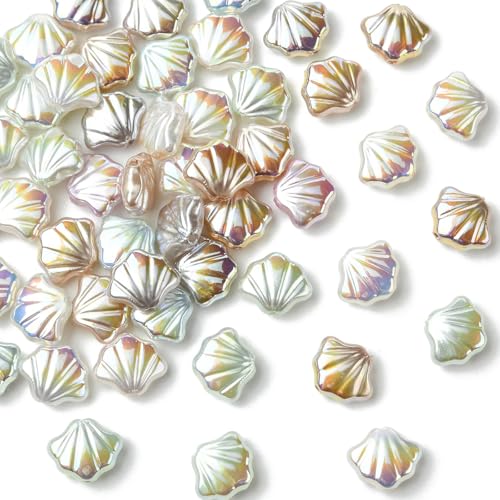 Stiesy 50 Stück UV-beschichtete ABS-Schalenharz-Perlen, Abstandshalter, Barock-Perlen, Bastelperlen, nautischer Schmuck für Armbänder, Ohrringe, 50 Stück von Stiesy