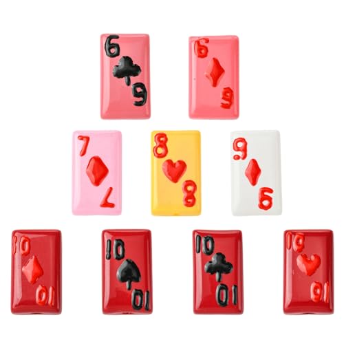 Stiesy 9 Stück lustige Spielkarten-Perlen, handgezeichnete Emaille, Lampwork-Abstandhalter, lose Perlen, Großpackung für Statement-Schmuck, DIY-Halskettenanhänger von Stiesy