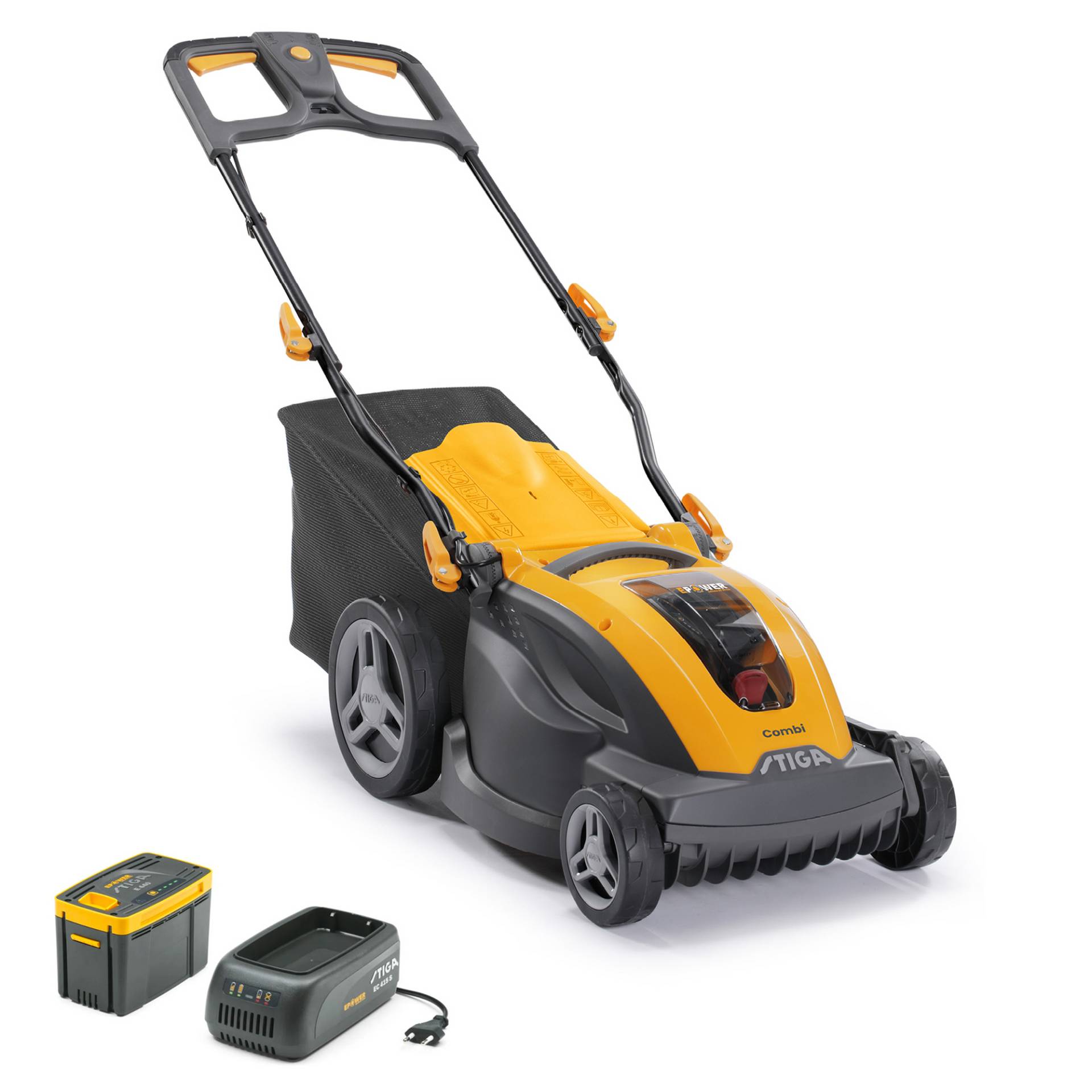 Stiga Akku-Rasenmäher 'Combi 340e' 48 V mit Akku und Ladegerät, 38 cm 860 W, bis 350 m² Stiga Akku-Rasenmäher 'Combi 340e' 48 V mit Akku und Ladegerät, 38 cm 860 W, bis 350 m² von Stiga