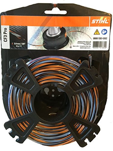 STIHL 00009304302 CF3 Pro Mähfäden kreuzförmig mit Carbonanteil, Orange, 3.0mm / 22m von Stihl