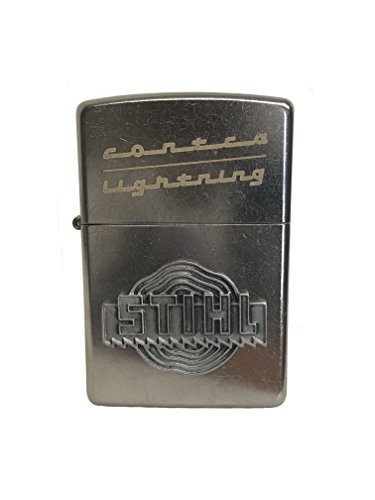 Stihl 04206600001 Sturmfeuerzeug Silberfarben Sonderanfertigung Zippo mit Schriftzug Contra Lightning Logo von Stihl