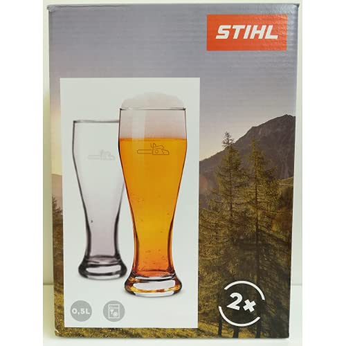 Stihl Set mit zwei Biergläsern 0,5 l mit Logo der Motorsäge von Stihl