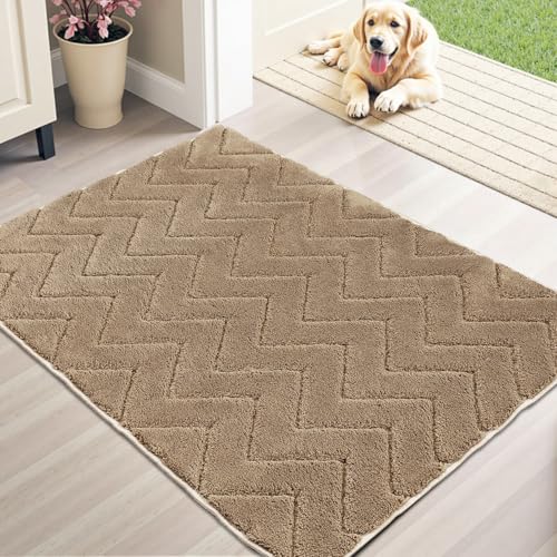 Stiio Schmutzfang-Fußmatte, 61 x 80 cm, für drinnen und draußen, Eingang, niedriger Flor, für alle Jahreszeiten, saugfähig, waschbar, rutschfester Teppich für den Eingangsbereich, Braun Stiio Schmutzfang-Fußmatte, 61 x 80 cm, für drinnen und draußen, Eingang, niedriger Flor, für alle Jahreszeiten, saugfähig, waschbar, rutschfester Teppich für den Eingangsbereich, Braun von Stiio