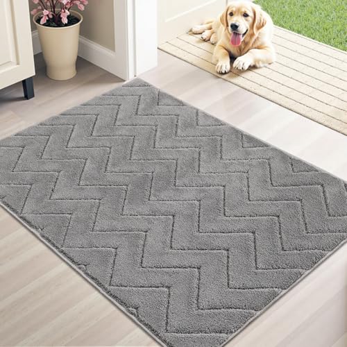 Stiio Schmutzfang-Fußmatte, 81 x 129 cm, Eingang, für drinnen und draußen, niedriger Flor, für alle Jahreszeiten, saugfähig, waschbar, rutschfester Teppich für den Eingangsbereich, Grau Stiio Schmutzfang-Fußmatte, 81 x 129 cm, Eingang, für drinnen und draußen, niedriger Flor, für alle Jahreszeiten, saugfähig, waschbar, rutschfester Teppich für den Eingangsbereich, Grau von Stiio