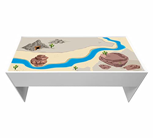 STIKKIPIX Möbelfolie DSWT10 Aufkleber passend für den DUNDRA-Tisch von IKEA (Möbel nicht inklusive) (1, Cowbox & Indianer) von Stikkipix