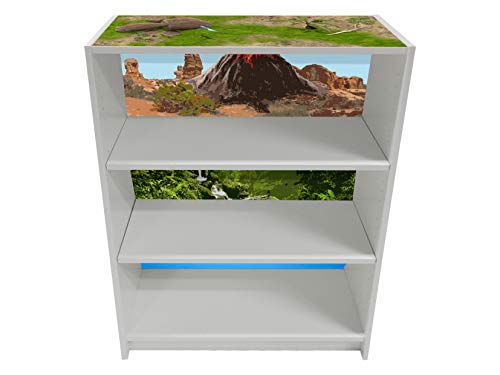 'Dinoland' Möbelfolie | BKB11 | Aufkleber passend für das große BILLY-Regal (106x80cm) von IKEA (Möbel nicht inklusive) | STIKKIPIX von Stikkipix