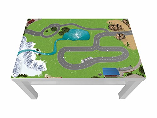 Eisenbahn/Holzeisenbahn Möbelfolie/Aufkleber - LCK13 - passgenau für den Lack Couchtisch (90 x 55 cm) von IKEA - In wenigen Minuten zum einzigartigen Spieltisch für Kinder! (Möbel Nicht inklusive) von Stikkipix