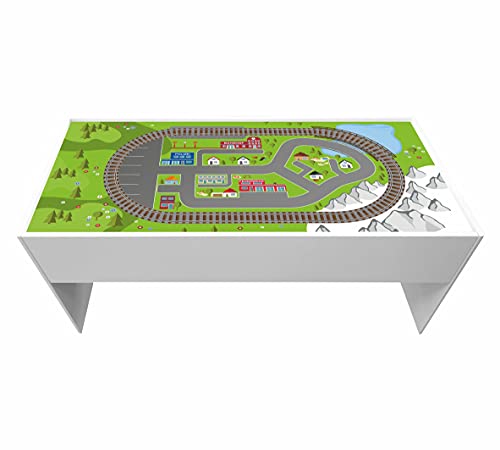 STIKKIPIX Möbelfolie DSWT04 Aufkleber passend für den DUNDRA-Tisch von IKEA (Möbel nicht inklusive) (1, Eisenbahn) von Stikkipix