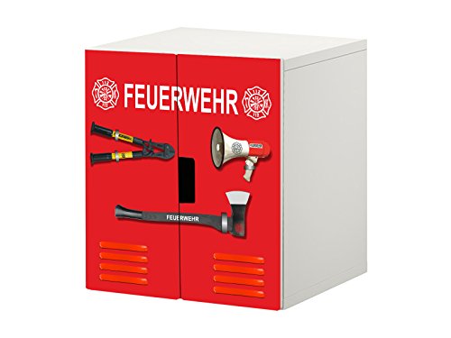 "Feuerwehr" Möbelfolie / Aufkleber - STK20 - passend für die Kinderzimmer Kommode / Schrank mit 2 Türen STUVA von IKEA - Bestehend aus 2 passgenauen Möbelfolien (Korpus 60 x 64 cm) Möbel Nicht Inklusive | STIKKIPIX von Stikkipix