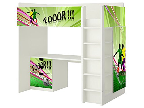 STIKKIPIX Fussball Aufkleber - SH09 - passend für IKEA STUVA Hochbett-Kombination - 7 passgenaue Möbelfolien - Fußball-Design von Stikkipix