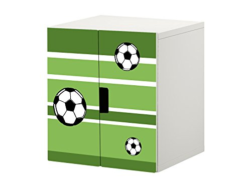 "Fußball" Möbelfolie / Aufkleber - STK10 - passend für die Kinderzimmer Kommode / Schrank mit 2 Türen STUVA von IKEA - Bestehend aus 2 passgenauen Möbelfolien (Korpus 60 x 64 cm) Möbel Nicht Inklusive | STIKKIPIX von Stikkipix
