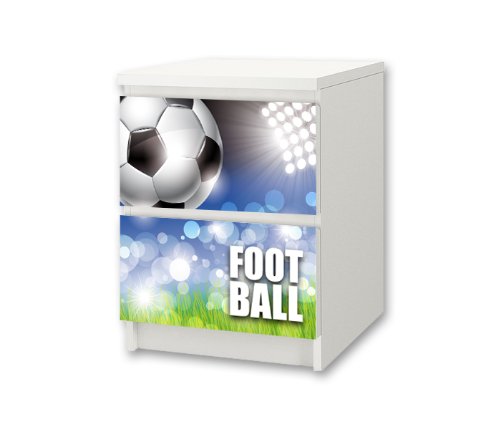 "Fußball" Möbelsticker/Aufkleber für Kinderzimmer Kommode/Nachtisch MALM von IKEA - NS16 - Möbel Nicht Inklusive | STIKKIPIX von Stikkipix