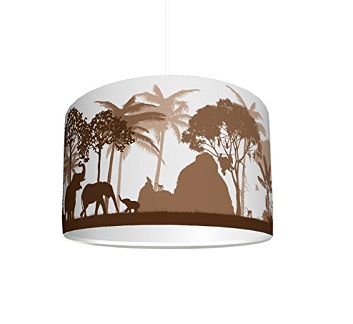 Kinderzimmer Lampenschirm "Dschungel braun" KL42 | kinderleicht eine Dschungel-Lampe erstellen | als Steh- oder Hängeleuchte/Deckenlampe | perfekt für Jungen und Mädchen | STIKKIPIX von Stikkipix
