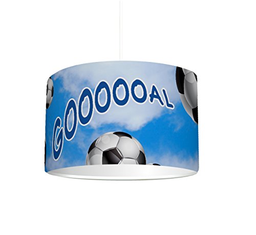 Kinderzimmer Lampenschirm "Fußball" KL12 | kinderleicht eine Fußball-Lampe erstellen | als Steh- oder Hängeleuchte/Deckenlampe | perfekt für Fußball-begeisterte Jungen & Mädchen | STIKKIPIX von Stikkipix