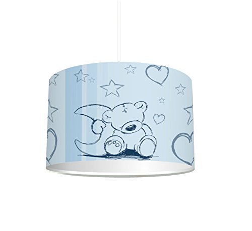 Lampenschirm "Teddy in blau" KL03 | kinderleicht eine Teddy-Lampe erstellen | als Steh- oder Hängeleuchte/Deckenlampe | perfekt für das Kinderzimmer von STIKKIPIX von Stikkipix